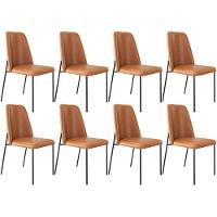 Kit 08 Cadeiras Decorativa Estofada Para Sala De Jantar Bella L02 Couríssimo Whisky - Lyam Decor - 1