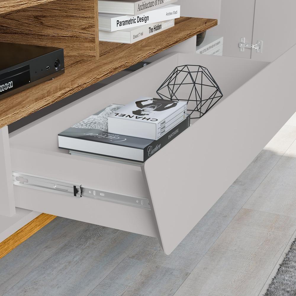 Rack Para Sala De Estar Tv 70 Pol 180cm Morello B02 Off White Cinamomo - Lyam Decor - 9