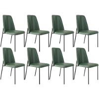 Kit 08 Cadeiras Decorativa Estofada Para Sala De Jantar Bella L02 Couríssimo Verde - Lyam Decor - 1