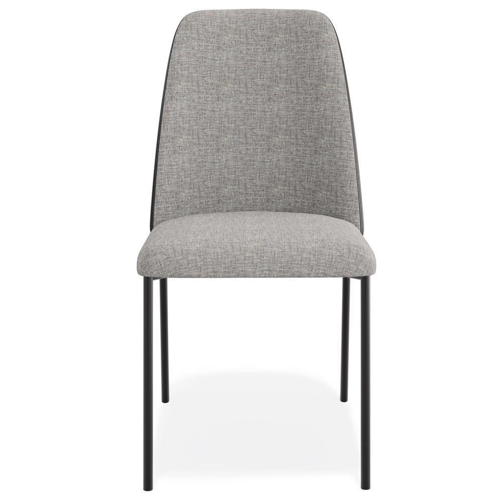 Kit 06 Cadeiras Decorativa Estofada Sala De Jantar Bella L02 Couríssimo Preto Linho Cinza - Lyam Decor - 3
