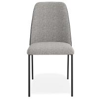 Kit 06 Cadeiras Decorativa Estofada Sala De Jantar Bella L02 Couríssimo Preto Linho Cinza - Lyam Decor - 3