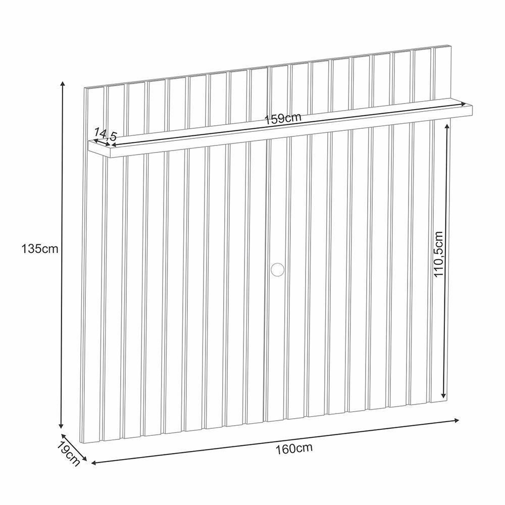 Painel Suspenso Link 1.6 Ripado Cinamomo Para Tv Até 60 - Hb Móveis Cinamomo - 4