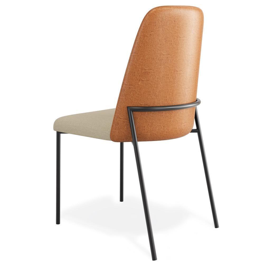 Kit 08 Cadeiras Decorativa Estofada Sala De Jantar Bella L02 Couríssimo Whisky Linho Bege - Lyam Decor - 9