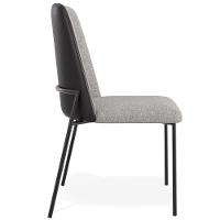 Kit 08 Cadeiras Decorativa Estofada Sala De Jantar Bella L02 Couríssimo Preto Linho Cinza - Lyam Decor - 8
