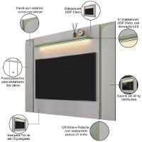 Rack Para Sala Orgânico Suy Com Painel Para Tv 75 Pol Maresca B02 Off White Pistache - Lyam Decor - 5