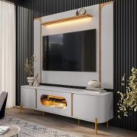 Rack Para Sala Orgânico Suy Com Painel Para Tv 75 Pol Maresca B02 Off White Cinamomo - Lyam Decor - 2