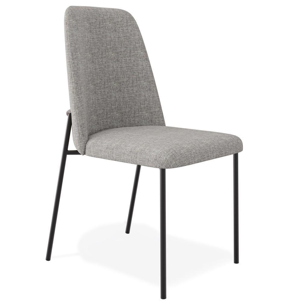 Kit 08 Cadeiras Decorativa Estofada Para Sala De Jantar Bella L02 Linho Cinza Escuro - Lyam Decor - 6