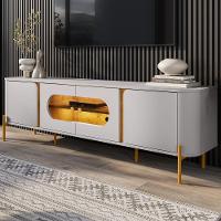 Rack Para Sala De Estar Tv 75 Pol Orgânico Suy B02 Off White Naturalle - Lyam Decor - 2