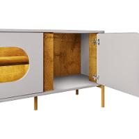 Rack Para Sala De Estar Tv 75 Pol Orgânico Suy B02 Off White Naturalle - Lyam Decor - 8