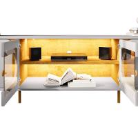 Rack Para Sala De Estar Tv 75 Pol Orgânico Suy B02 Off White Naturalle - Lyam Decor - 9