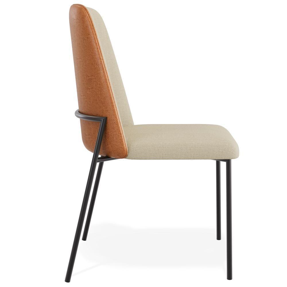 Kit 04 Cadeiras Decorativa Estofada Sala De Jantar Bella L02 Couríssimo Whisky Linho Bege - Lyam Decor - 8