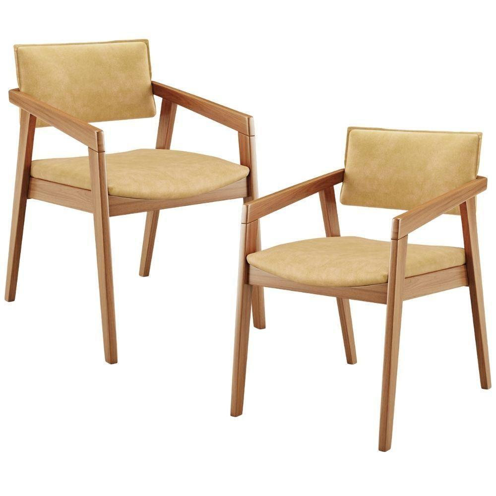 Kit 02 Cadeiras Para Sala De Jantar Estar Living Giorgia L02 Couríssimo Casco Fendi - Lyam Decor - 1