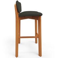 Kit 02 Banquetas Alta Para Cozinha Sala De Jantar Bar Dara L02 Linho Verde Musgo - Lyam Decor - 6