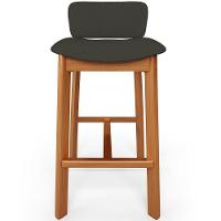 Kit 03 Banquetas Alta Para Cozinha Sala De Jantar Bar Dara L02 Linho Verde Musgo - Lyam Decor - 3