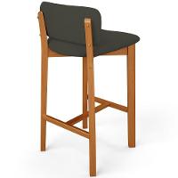 Kit 03 Banquetas Alta Para Cozinha Sala De Jantar Bar Dara L02 Linho Verde Musgo - Lyam Decor - 7