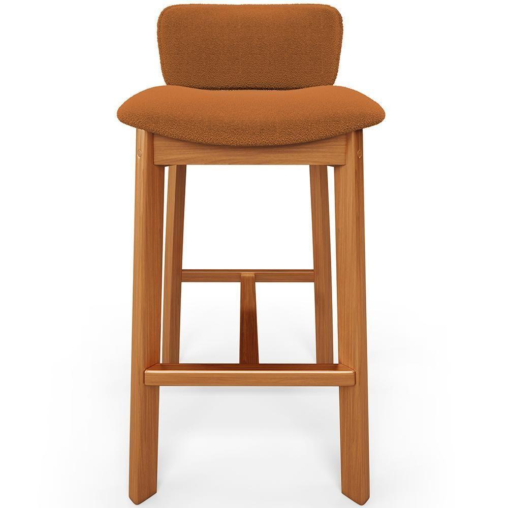 Kit 03 Banquetas Alta Para Cozinha Sala De Jantar Bar Dara L02 Bouclê Terracota - Lyam Decor - 3