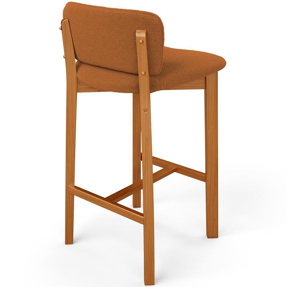 Kit 03 Banquetas Alta Para Cozinha Sala De Jantar Bar Dara L02 Bouclê Terracota - Lyam Decor - 7