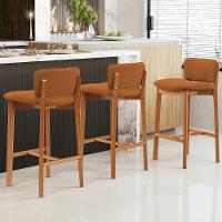 Kit 03 Banquetas Alta Para Cozinha Sala De Jantar Bar Dara L02 Bouclê Terracota - Lyam Decor - 2