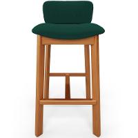 Banqueta Alta Para Cozinha Sala De Jantar Bar Dara L02 Bouclê Verde Musgo - Lyam Decor - 3