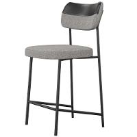 Kit 05 Banquetas Baixa Bar Cozinha Sala Jantar Preto Melina L02 Couríssimo Preto Linho Cinza - Lyam Decor - 7