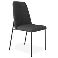 Cadeira Decorativa Estofada Para Sala De Jantar Bella L02 Linho Chumbo - Lyam Decor - 1