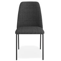 Cadeira Decorativa Estofada Para Sala De Jantar Bella L02 Linho Chumbo - Lyam Decor - 3