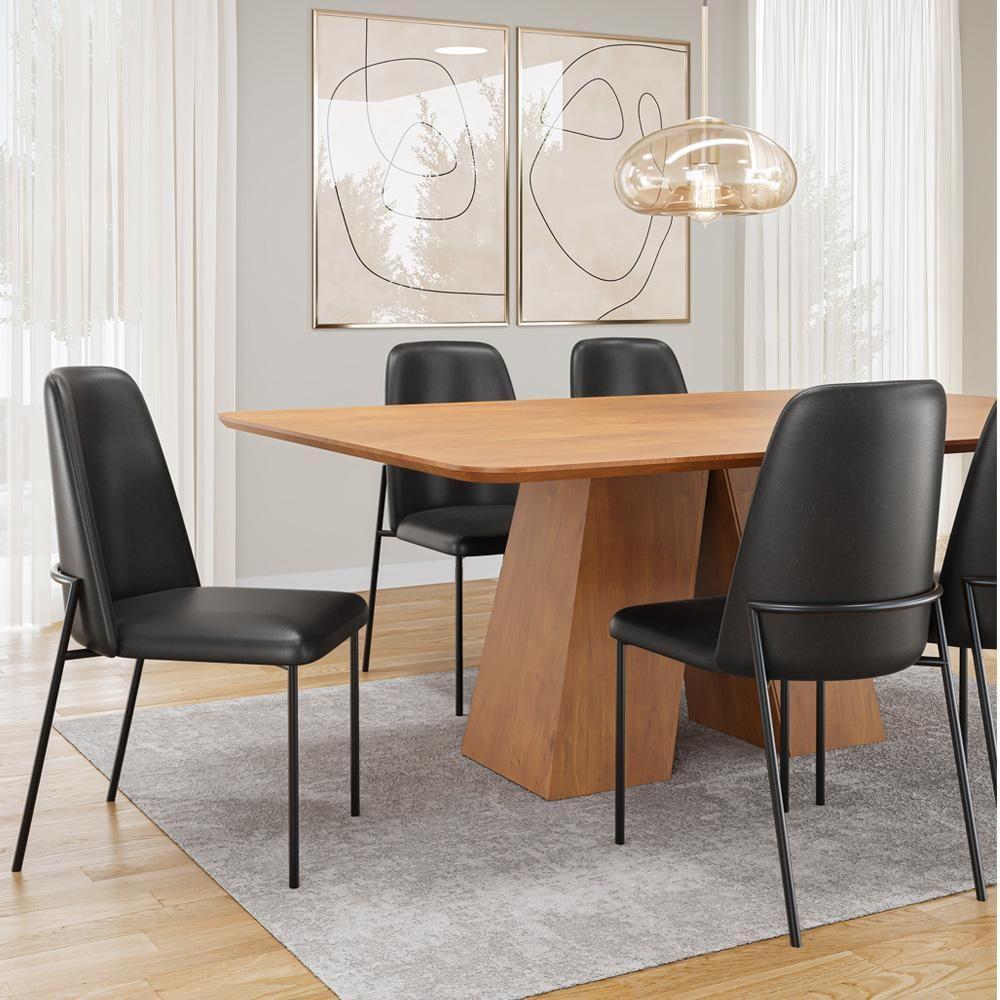 Cadeira Decorativa Estofada Para Sala De Jantar Bella L02 Couríssimo Preto - Lyam Decor - 2