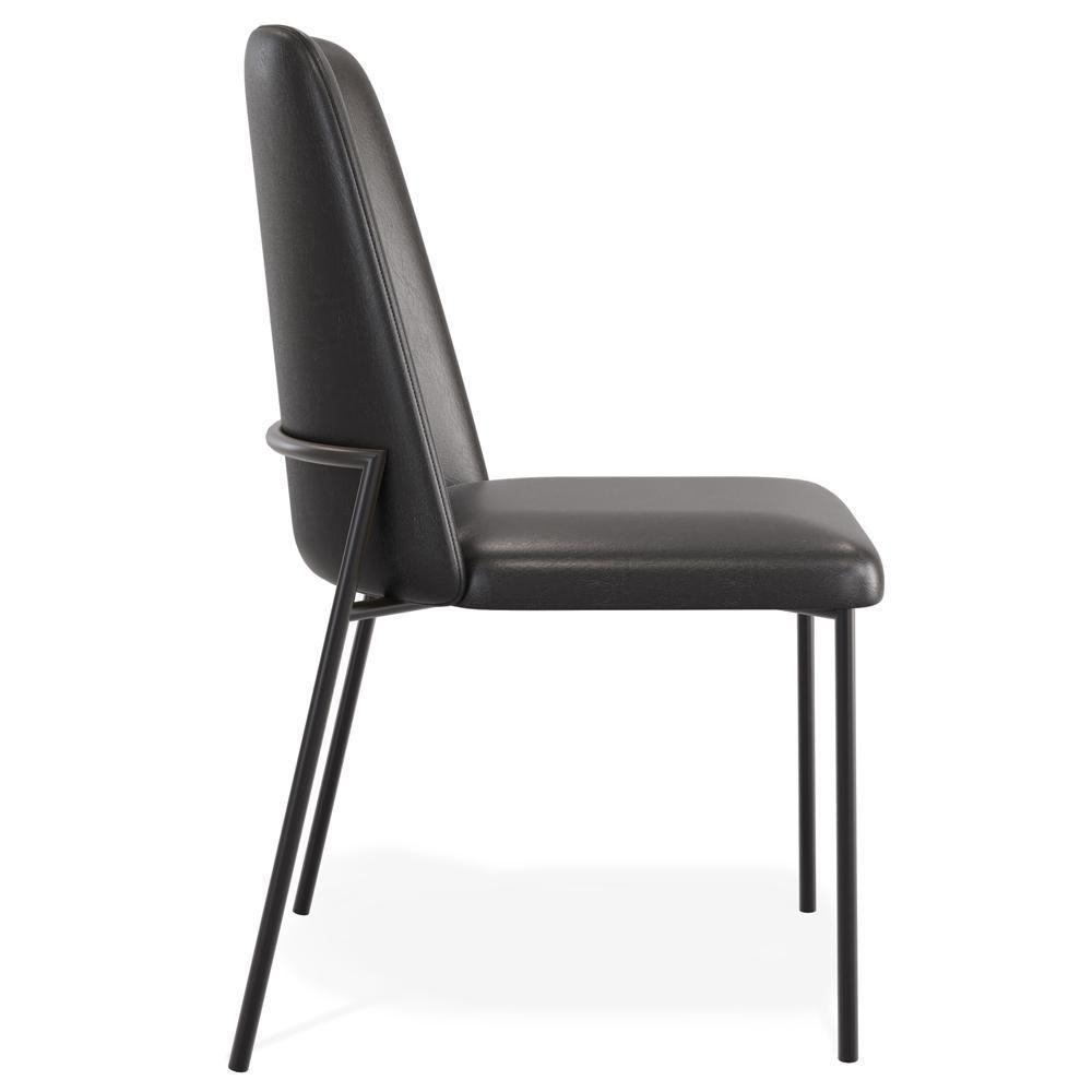 Cadeira Decorativa Estofada Para Sala De Jantar Bella L02 Couríssimo Preto - Lyam Decor - 6