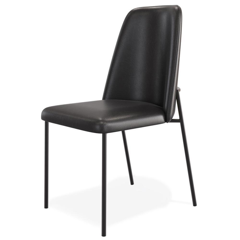 Cadeira Decorativa Estofada Para Sala De Jantar Bella L02 Couríssimo Preto - Lyam Decor - 8