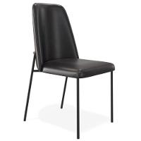 Cadeira Decorativa Estofada Para Sala De Jantar Bella L02 Couríssimo Preto - Lyam Decor - 1