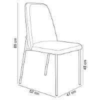 Cadeira Decorativa Estofada Para Sala De Jantar Bella L02 Couríssimo Preto - Lyam Decor - 5