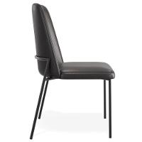 Cadeira Decorativa Estofada Para Sala De Jantar Bella L02 Couríssimo Preto - Lyam Decor - 6