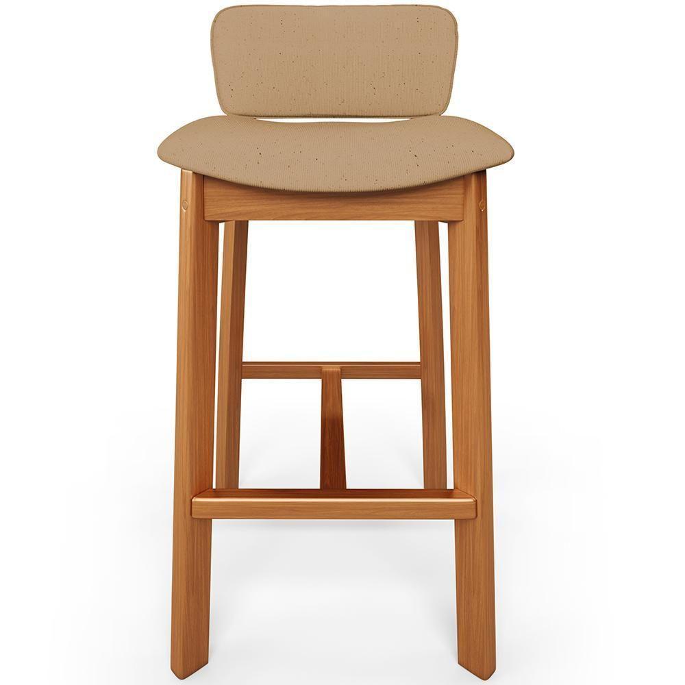 Kit 02 Banquetas Alta Para Cozinha Sala De Jantar Bar Dara L02 Linho Bege Escuro - Lyam Decor - 3