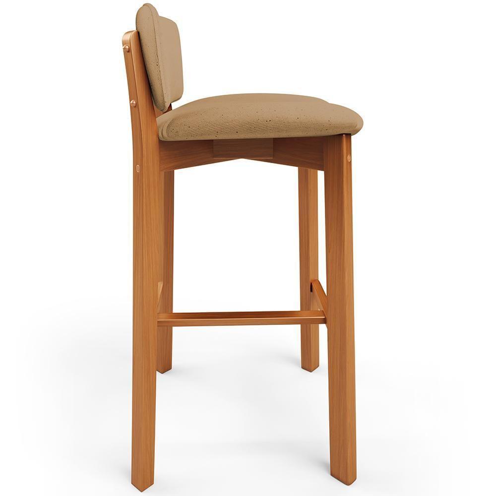 Kit 02 Banquetas Alta Para Cozinha Sala De Jantar Bar Dara L02 Linho Bege Escuro - Lyam Decor - 6