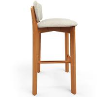 Kit 5 Banqueta Alta Para Cozinha Sala De Jantar Bar Dara L02 Linho Champagne - Lyam Decor - 8