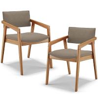 Kit 02 Cadeiras Para Sala De Jantar Estar Living Giorgia L02 Bouclê Bege - Lyam Decor - 1