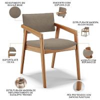 Kit 02 Cadeiras Para Sala De Jantar Estar Living Giorgia L02 Bouclê Bege - Lyam Decor