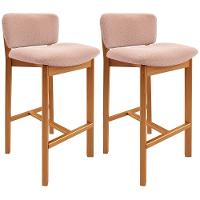 Kit 02 Banquetas Alta Para Cozinha Sala De Jantar Bar Dara L02 Bouclê Rosê - Lyam Decor - 1
