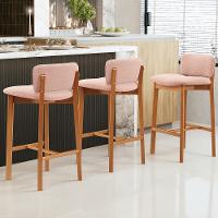 Kit 02 Banquetas Alta Para Cozinha Sala De Jantar Bar Dara L02 Bouclê Rosê - Lyam Decor - 2