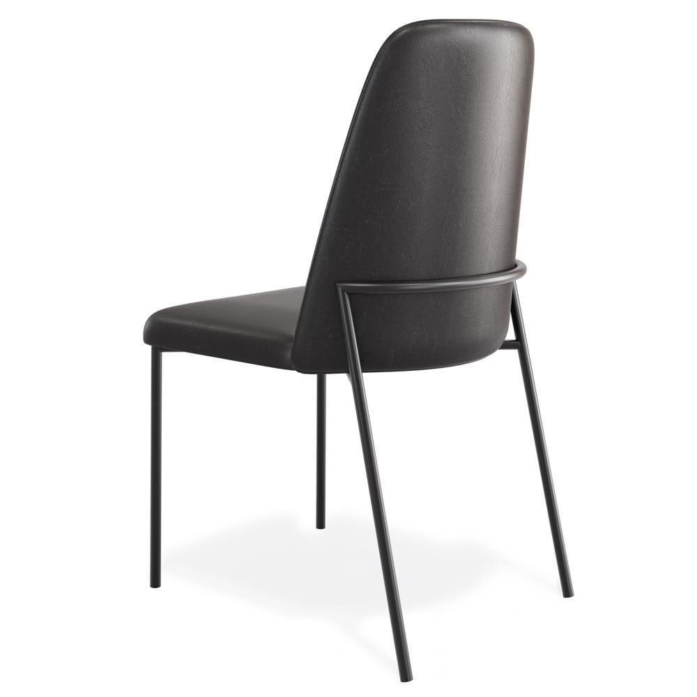 Kit 03 Cadeiras Decorativa Estofada Para Sala De Jantar Bella L02 Couríssimo Preto - Lyam Decor - 9