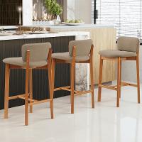 Kit 02 Banquetas Alta Para Cozinha Sala De Jantar Bar Dara L02 Bouclê Bege - Lyam Decor - 2