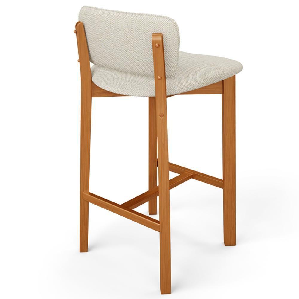 Kit 6 Banqueta Alta Para Cozinha Sala De Jantar Bar Dara L02 Linho Champagne - Lyam Decor - 2