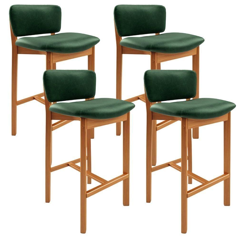Kit 04 Banquetas Alta Para Cozinha Sala De Jantar Bar Dara L02 Couríssimo Verde Musgo - Lyam Decor - 1