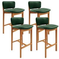 Kit 04 Banquetas Alta Para Cozinha Sala De Jantar Bar Dara L02 Couríssimo Verde Musgo - Lyam Decor - 1