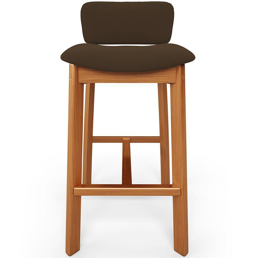 Kit 04 Banquetas Alta Para Cozinha Sala De Jantar Bar Dara L02 Suede Marrom - Lyam Decor - 3