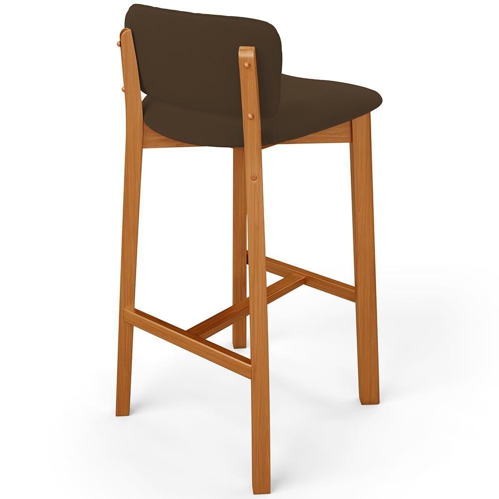 Kit 04 Banquetas Alta Para Cozinha Sala De Jantar Bar Dara L02 Suede Marrom - Lyam Decor - 7