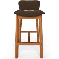 Kit 04 Banquetas Alta Para Cozinha Sala De Jantar Bar Dara L02 Suede Marrom - Lyam Decor - 3