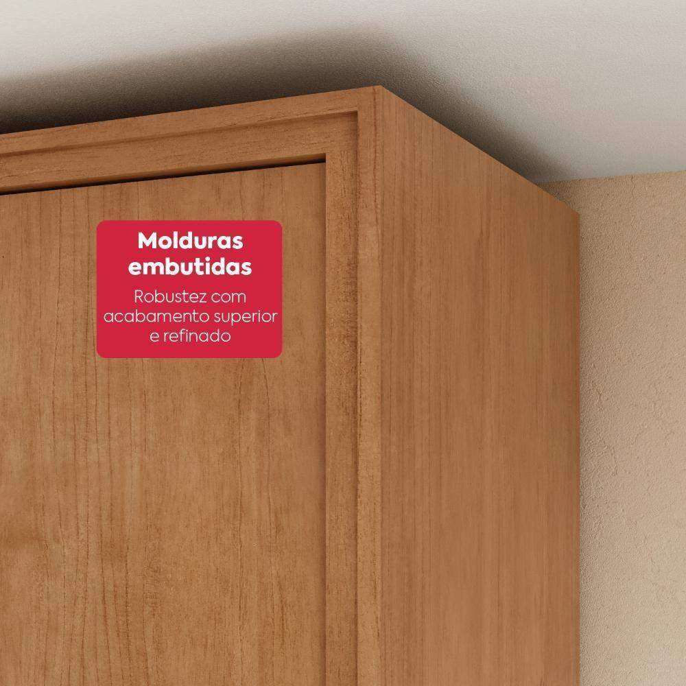 Guarda-roupa Casal 100% Mdf 8 Portas Easy Glow Com Espelhos Amendoa Clean - 8