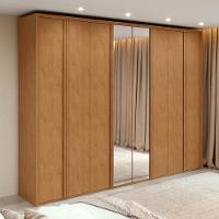 Guarda-roupa Casal 100% Mdf 8 Portas Easy Glow Com Espelhos Amendoa Clean - 1