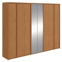Guarda-roupa Casal 100% Mdf 8 Portas Easy Glow Com Espelhos Amendoa Clean - 2